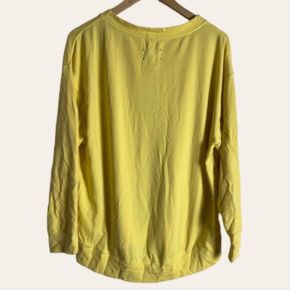 Lou & Grey Yellow Crewneck Long Sleeve High-Low Pullover Sweatshirt Size M - Picture 6 of 7